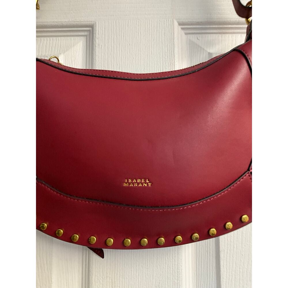 Oskan Moon Shoulder Bag - Isabel Marant - Leather - Red - Picture 3 of 10